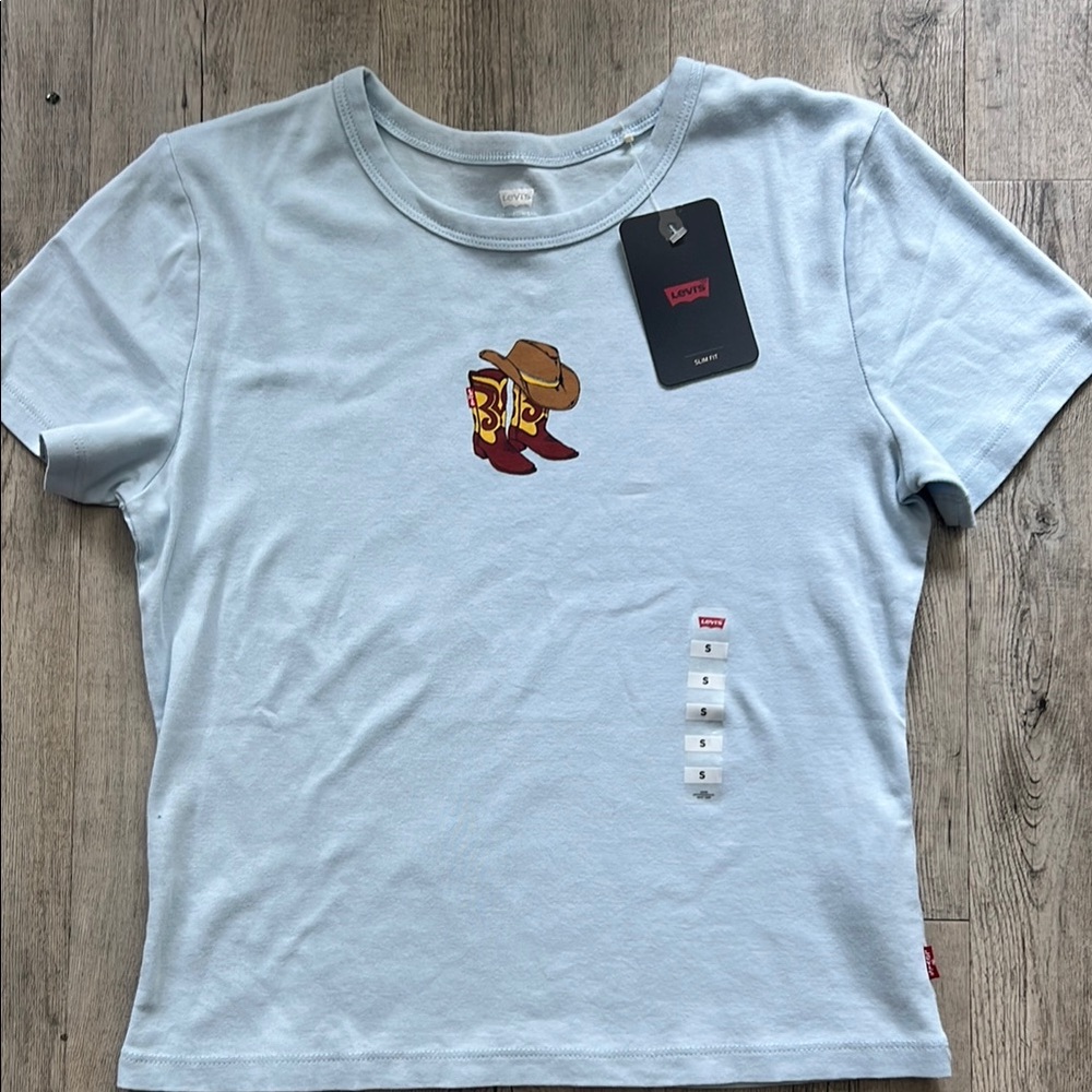 NWT Levi's Blue Cowboy Graphic Tee
